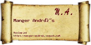 Manger András névjegykártya